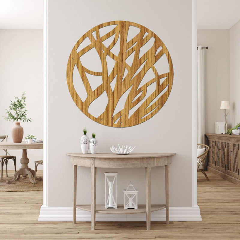 Holzbild auf dem Wandkreis