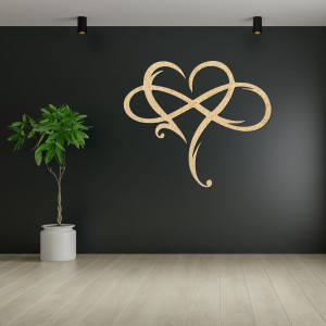 Holzherz Wandkunst - INFINITY LOVE 2