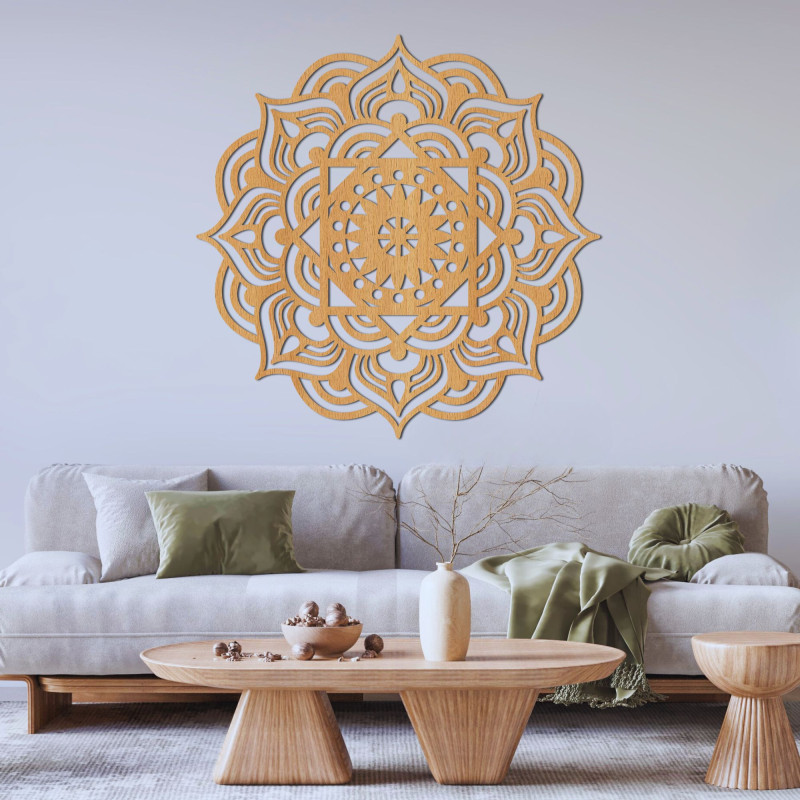 Orientalisches Mandala Wandbild aus Holz - SYMMETRY