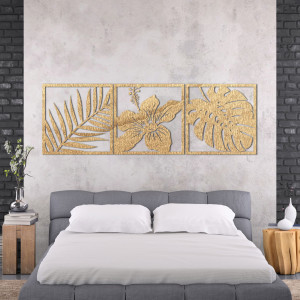 Das Bild Blatt monstera, Blume Hibiskus, Palmenblatt -... 2