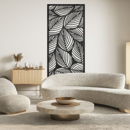 Holzbild für die Wand – Blätter, rechteckiges Bild - FLORS