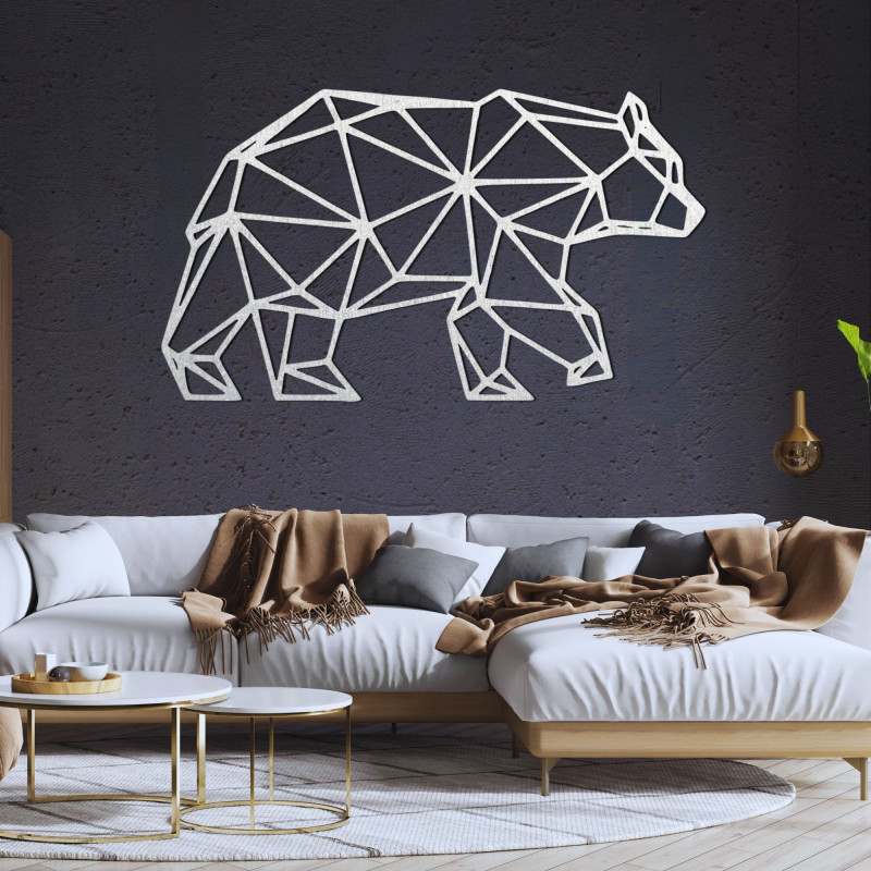 Geometrische Wanddekoration Bär aus Holz - URSUS
