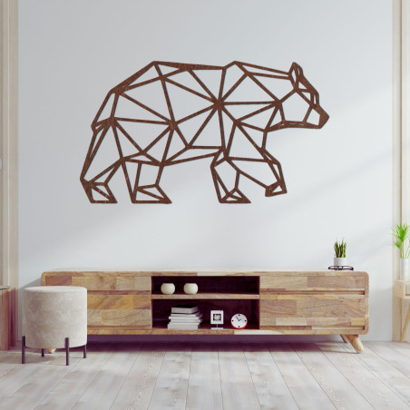 Geometrische Wanddekoration Bär aus Holz - URSUS