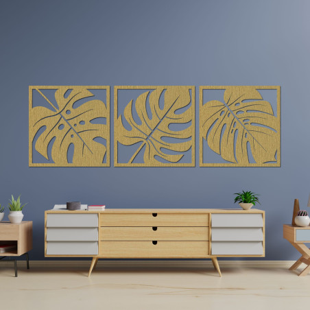 Monstera-Wanddekoration aus Holz Monstera-Wanddekoration aus Holz