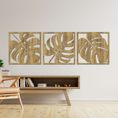 Holzbild - Tropische Blätter | Moderne Wanddekoration SENTOP Holzbild - Tropische Blätter | Moderne Wanddekoration SENTOP