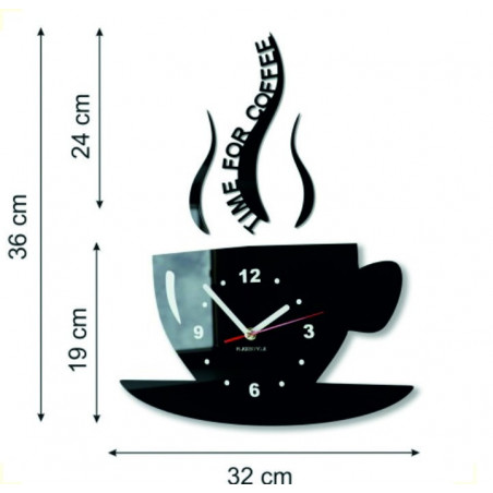 Abmessungen der X-momo Wanduhr. Design-Wanduhr aus PMMA Abmessungen der X-momo Wanduhr. Design-Wanduhr aus PMMA