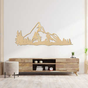 Wanddekoration aus Holz Majestätische Berge - MAGNUS 2