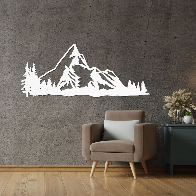 Wanddekoration aus Holz Majestätische Berge - MAGNUS