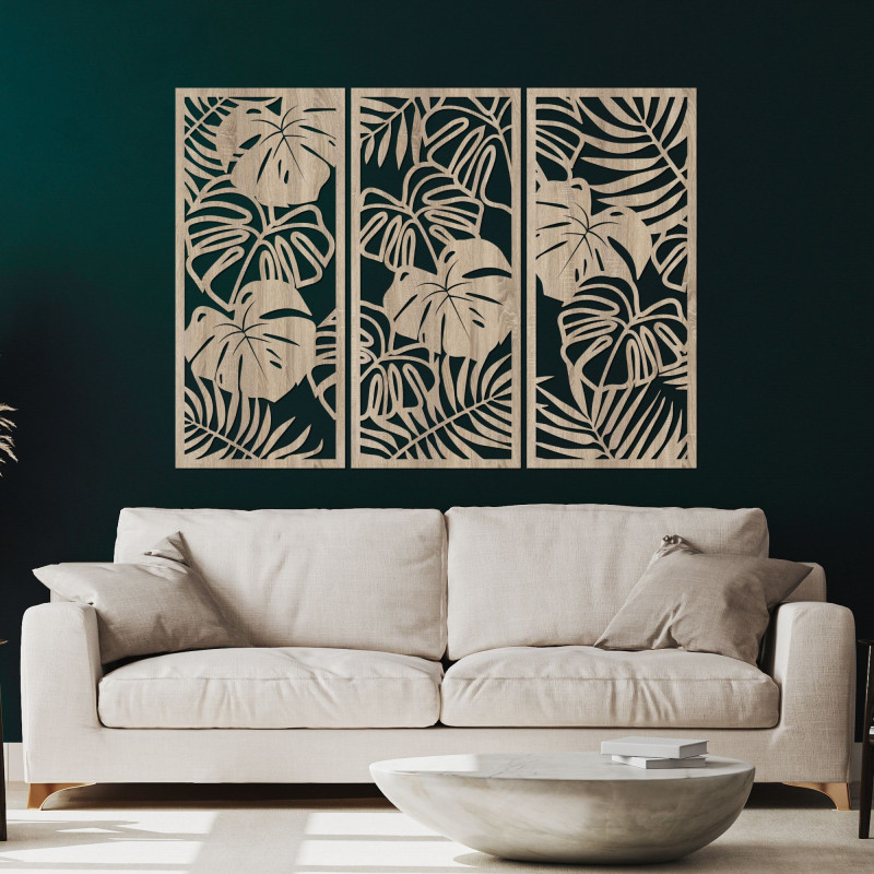 Tropische Blätter, Monstera und Farn - LIBOGA