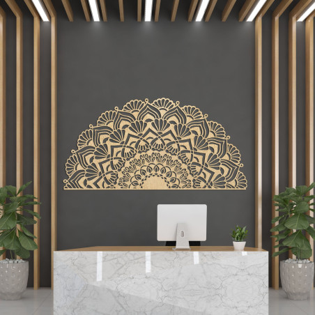 Halbes Holzmandala für die Wand - LUMIS