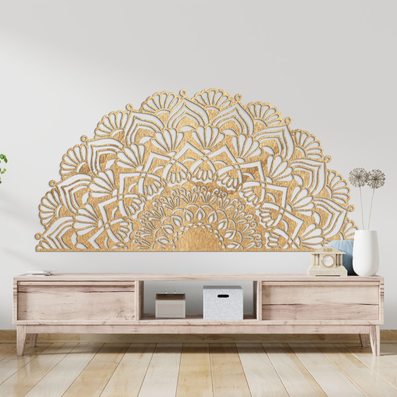 Halbes Holzmandala für die Wand - LUMIS