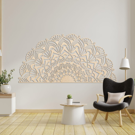 Halbes Holzmandala für die Wand - LUMIS