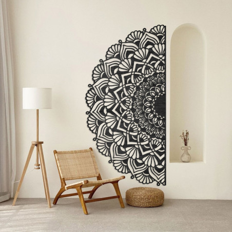 Halbes Holzmandala für die Wand - LUMIS