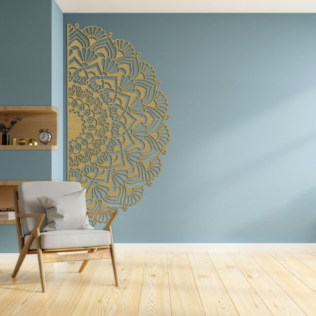 Halbes Holzmandala für die Wand - LUMIS