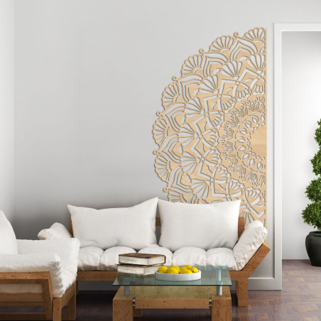 Einzigartiges halbes Holzmandala für die Wand - MENSIS Einzigartiges halbes Holzmandala für die Wand - MENSIS