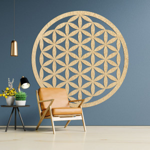 Wanddekoration aus Holz Mandala Blume des Lebens - VITAE