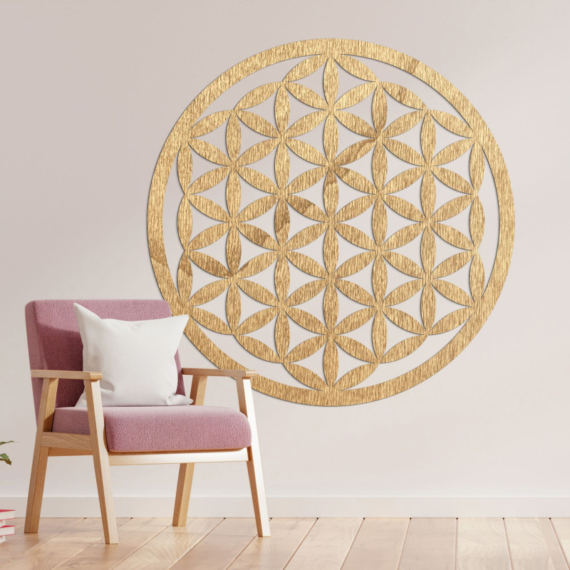 Wanddekoration aus Holz Mandala Blume des Lebens - VITAE
