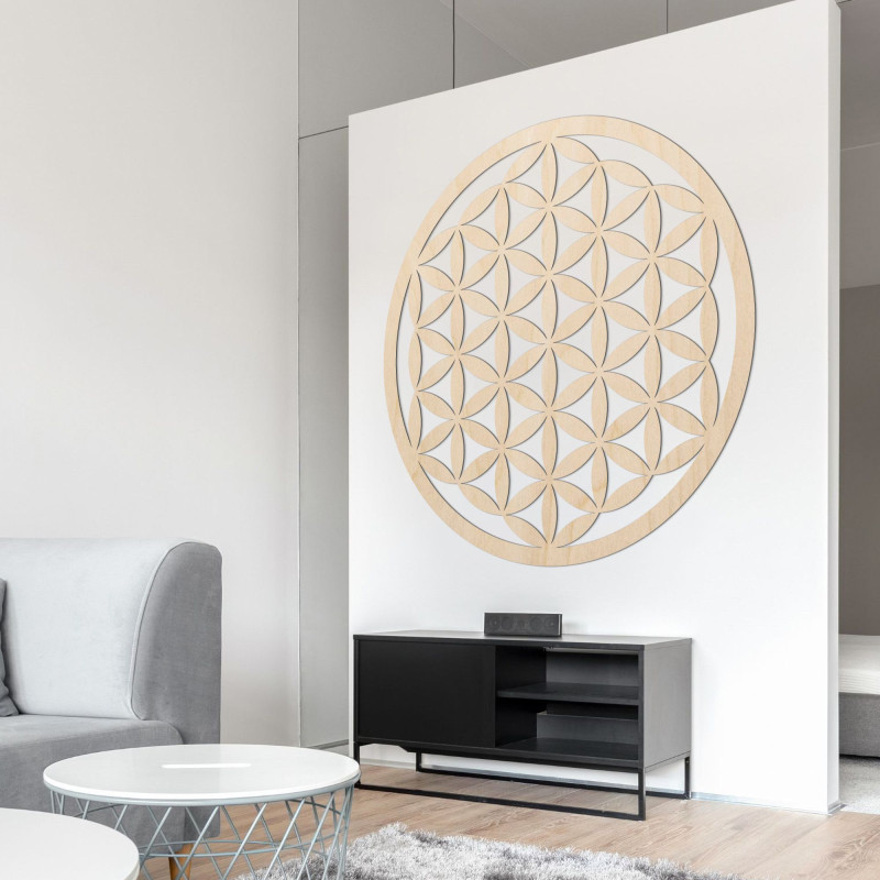 Wanddekoration aus Holz Mandala Blume des Lebens - VITAE