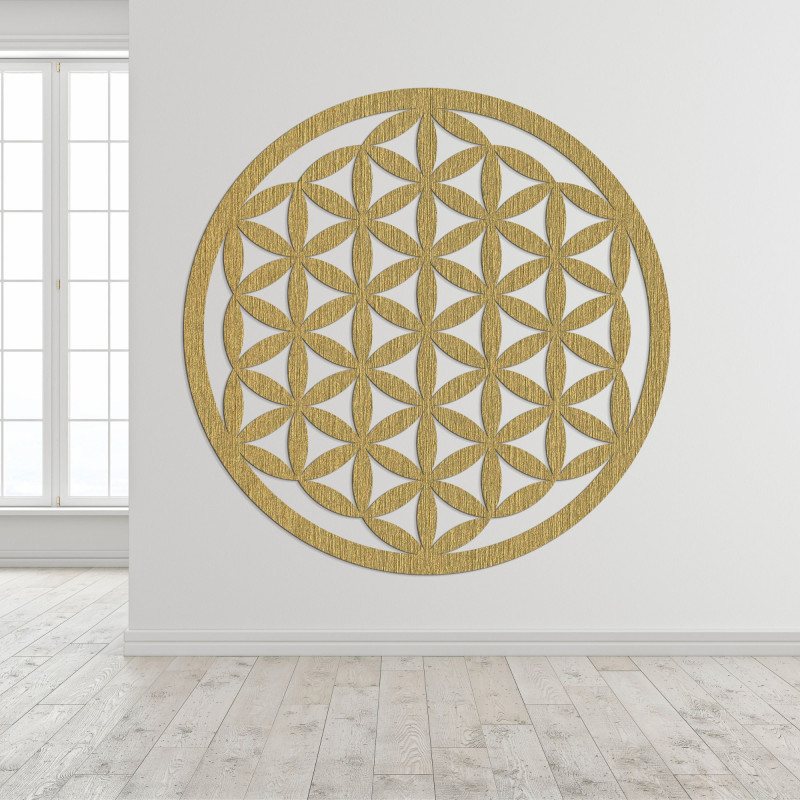 Wanddekoration aus Holz Mandala Blume des Lebens - VITAE