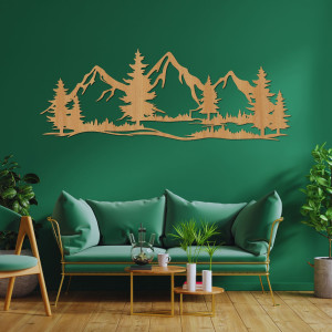 Wanddekoration aus Holz Berge und Wald - ALPIUM