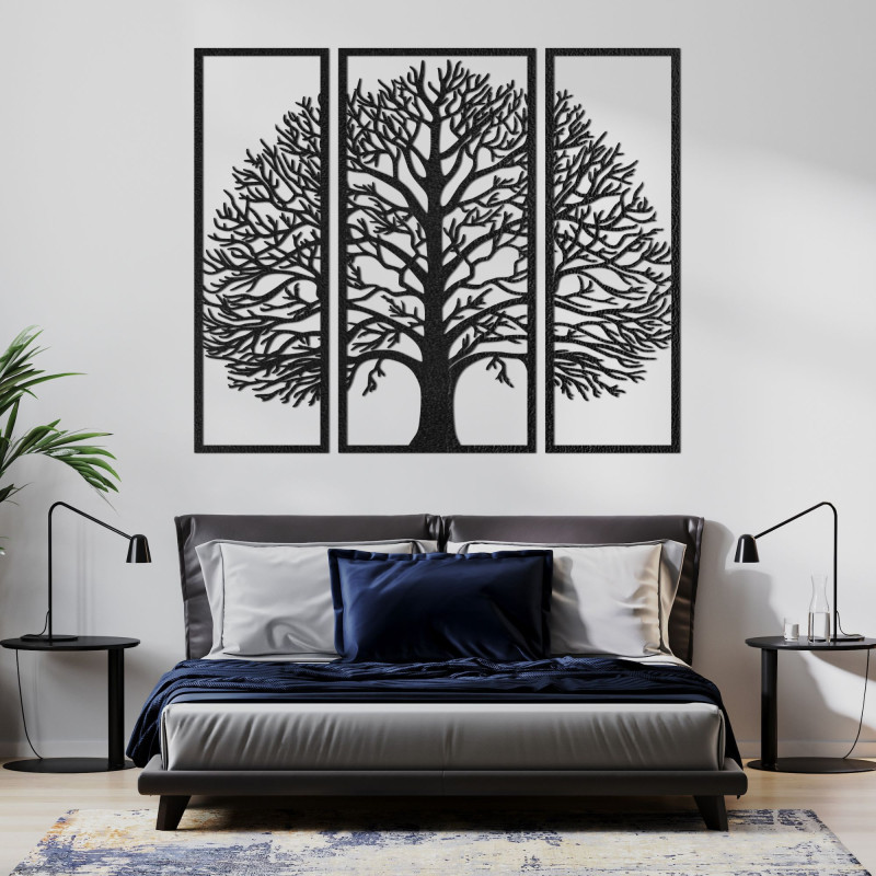 Dreiteilige Wanddekoration aus Holz exklusiver...