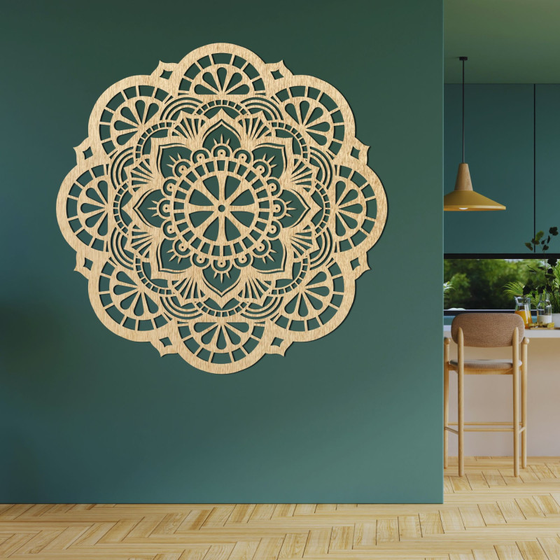 Wanddekoration aus Holz Mandala Licht - LUMINA