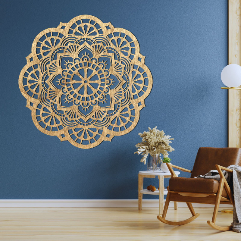 Wanddekoration aus Holz Mandala Licht - LUMINA