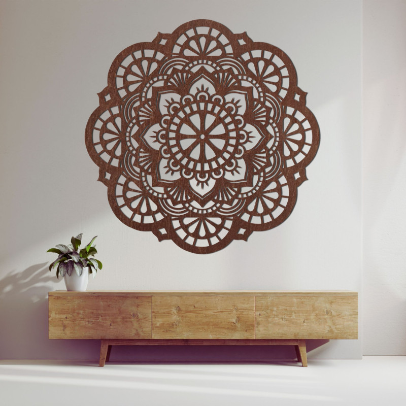 Wanddekoration aus Holz Mandala Licht - LUMINA