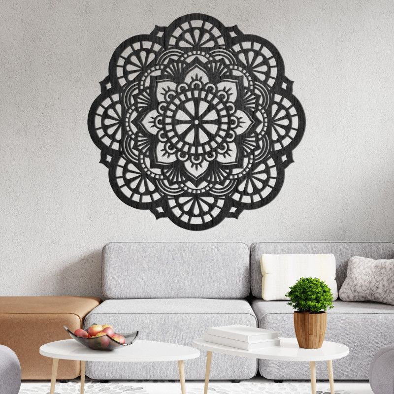 Wanddekoration aus Holz Mandala Licht - LUMINA