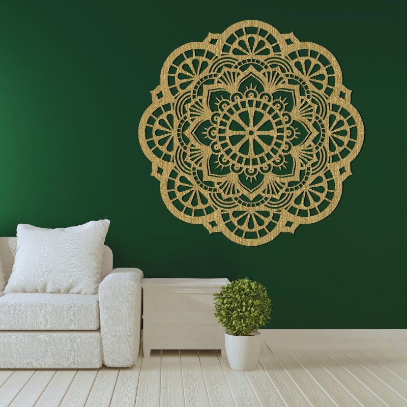 Wanddekoration aus Holz Mandala Licht - LUMINA