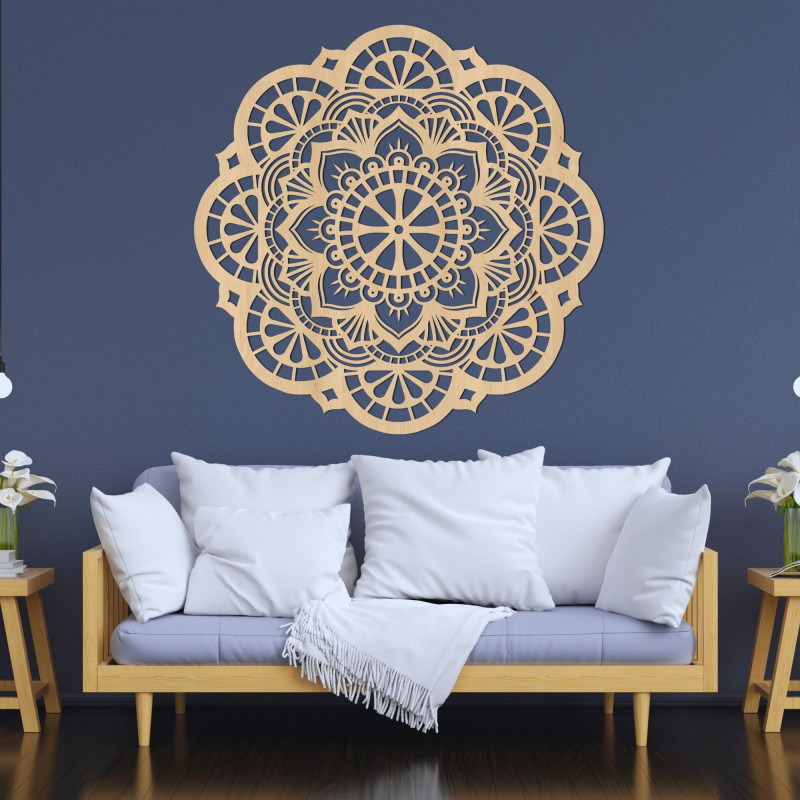 Wanddekoration aus Holz Mandala der Helligkeit der Sonne - LUMEN