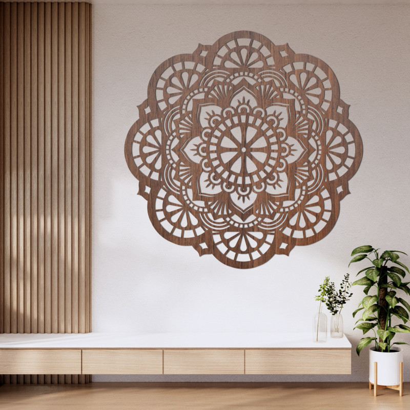 Wanddekoration aus Holz Mandala der Helligkeit der Sonne - LUMEN
