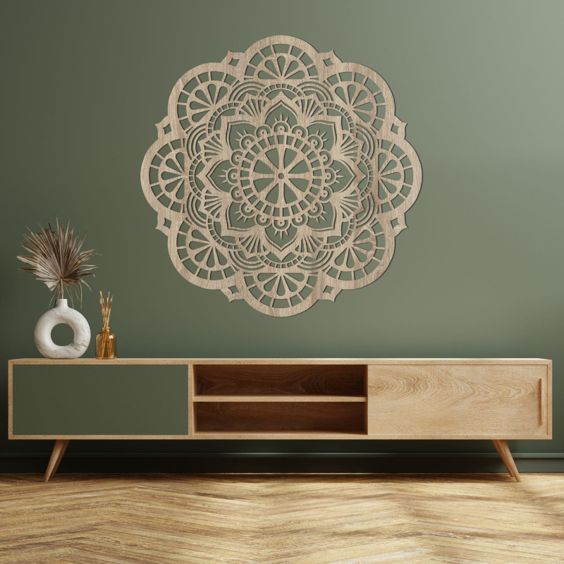Wanddekoration aus Holz Mandala der Helligkeit der Sonne - LUMEN