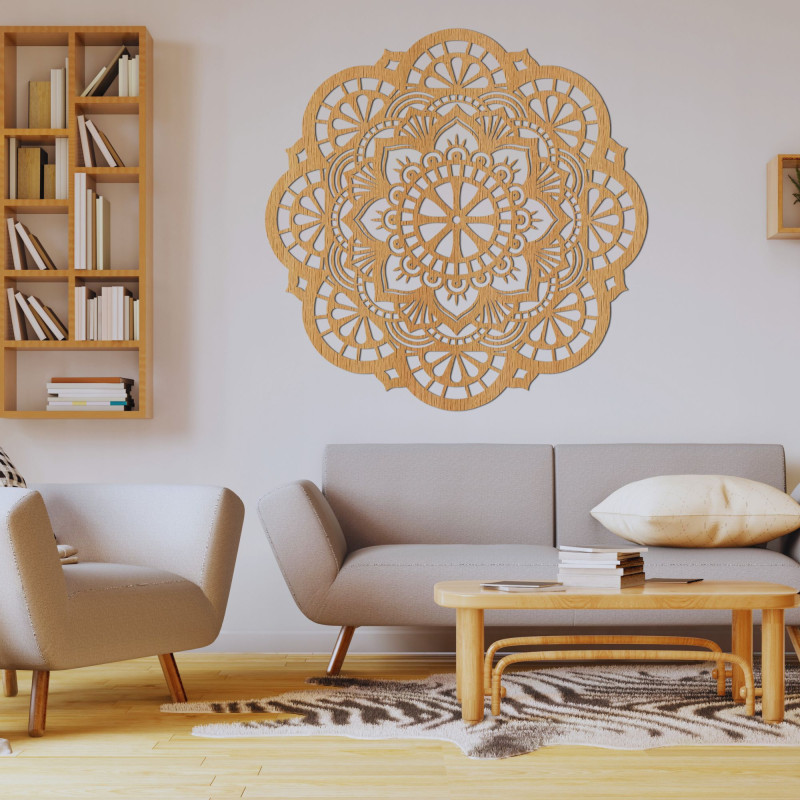Wanddekoration aus Holz Mandala der Helligkeit der Sonne - LUMEN