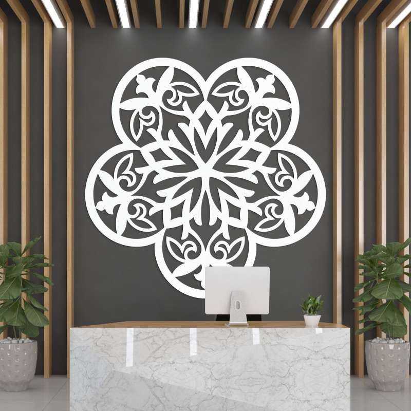 Wanddekoration aus Holz Mandala geheimnisvolle Blume - AURELIA