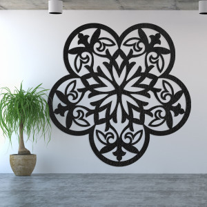 Wanddekoration aus Holz Mandala geheimnisvolle Blume - AURELIA