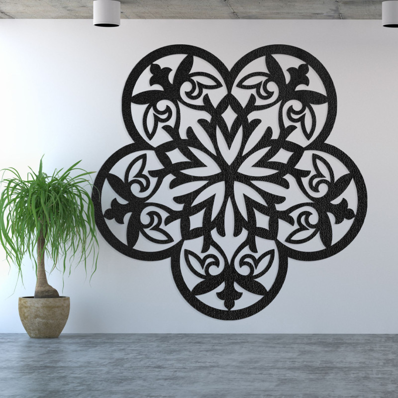 Wanddekoration aus Holz Mandala geheimnisvolle Blume - AURELIA