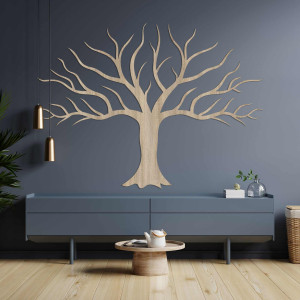 Holzbild an der Wand mit Ästen 2