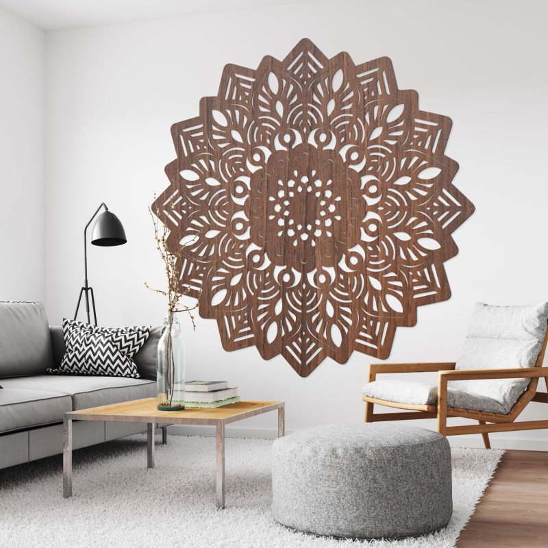 Hölzerne Wanddekoration Mandala in Form der Sonne - IGNEUS