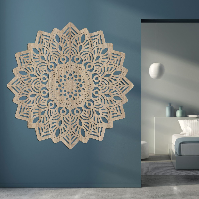 Hölzerne Wanddekoration Mandala in Form der Sonne - IGNEUS