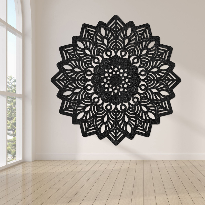 Hölzerne Wanddekoration Mandala in Form der Sonne - IGNEUS