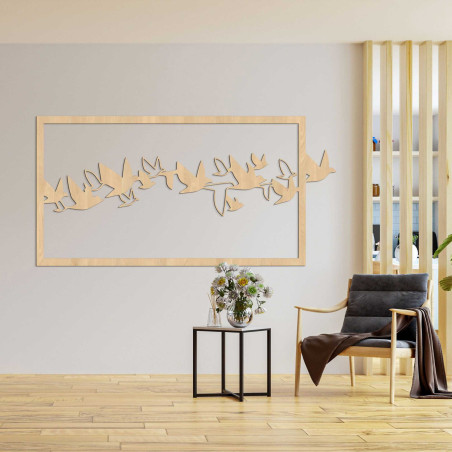Wandbild Vögel aus Holz - RODDO