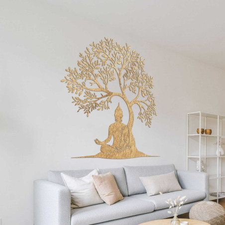 Holzdekoration Buddha und Baum des Lebens - MEARNE