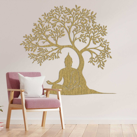 Holzdekoration Buddha und Baum des Lebens - MEARNE