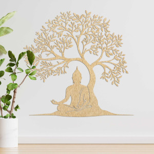 Holzdekoration Buddha und Baum des Lebens - MEARNE 2