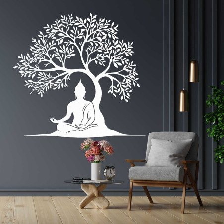 Holzdekoration Buddha und Baum des Lebens - MEARNE