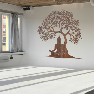 Holzbild des Lebensbaums und Buddhas - MOTERO 2