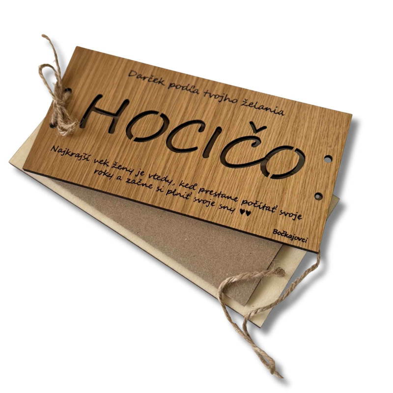 Geldumschlag aus Holz - JEDER 20 x 10 cm