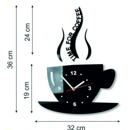 Abmessungen der X-momo Wanduhr. Design-Wanduhr aus PMMA Abmessungen der X-momo Wanduhr. Design-Wanduhr aus PMMA