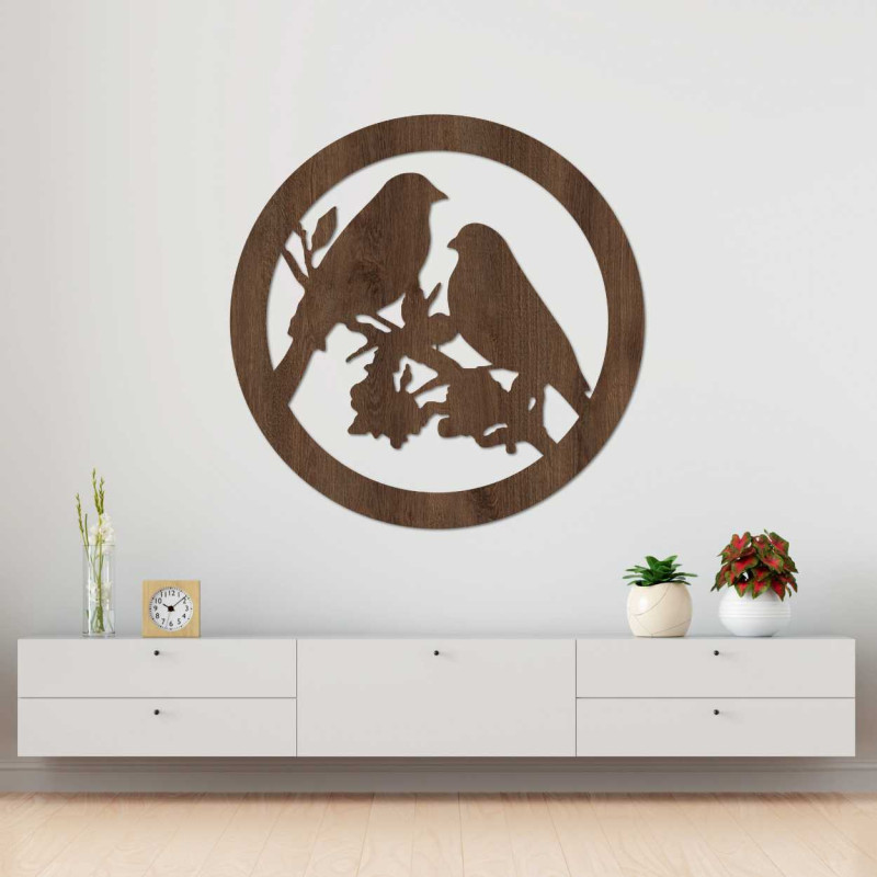 Wandbild aus Holz Vögel auf Ästen - AVIAN